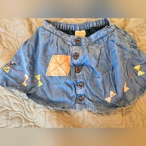 Matilda Jane Denim Girls Kite Theme Skirt. Size 2T.
